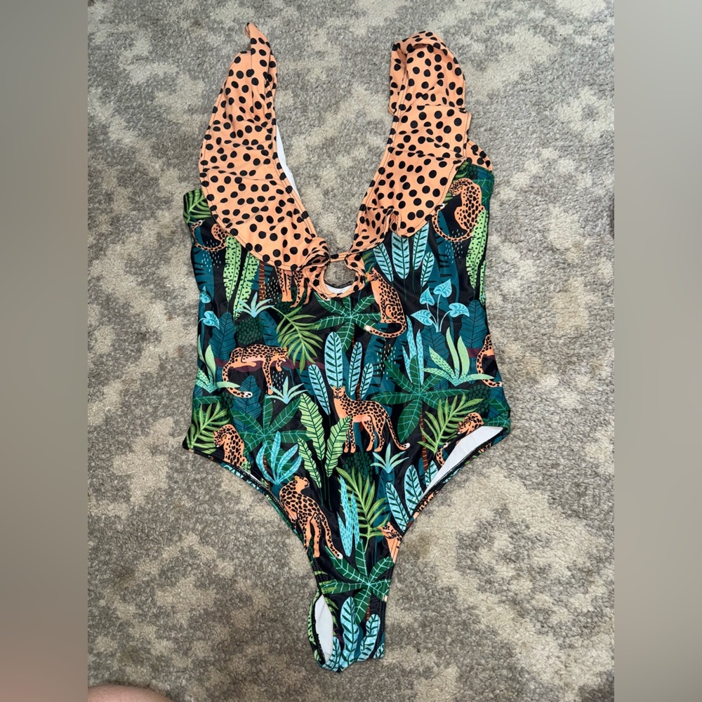 Leopard Print One Piece Swimsuit
